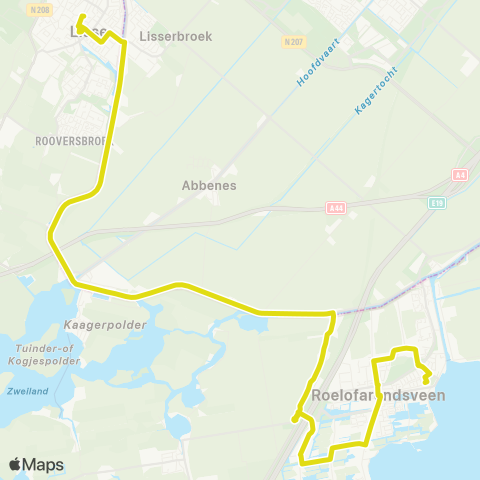 Qbuzz Lisse - Roelofarendsveen map