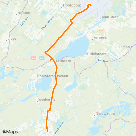 Qbuzz Nachtlijn Alpen a / d Rijn - Schiphol map