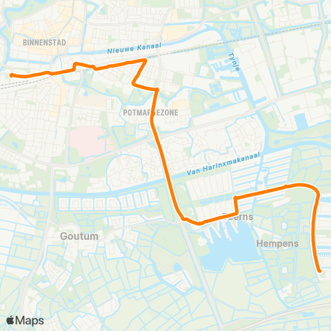 Qbuzz Leeuwarden Busstation - Zuiderburen map