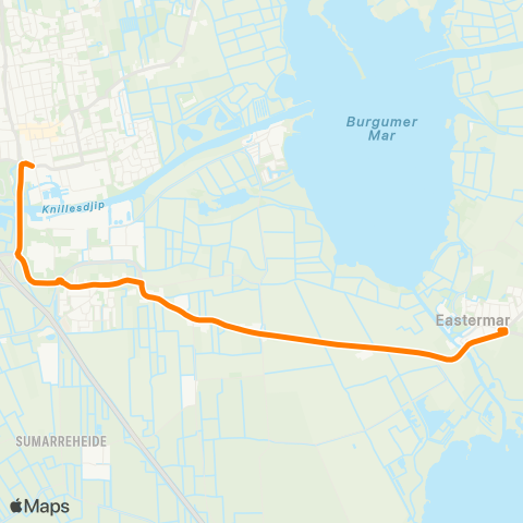 Qbuzz Eastermar - Burgum Gemeentehûs map