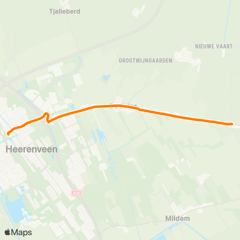 Qbuzz Bontebok - Heerenveen Busstation map