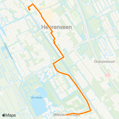 Qbuzz Nieuweschoot - Heerenveen Busstation map