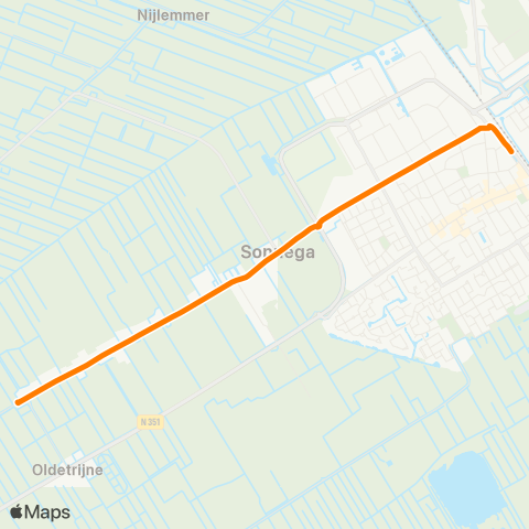 Qbuzz Oldetrijne - Wolvega Station map