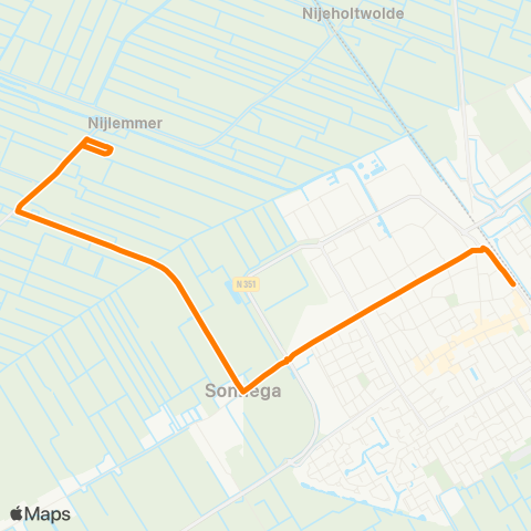 Qbuzz Sonnega - Wolvega Station map