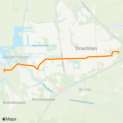 Qbuzz De Wilgen - Drachten Transferium Oost map