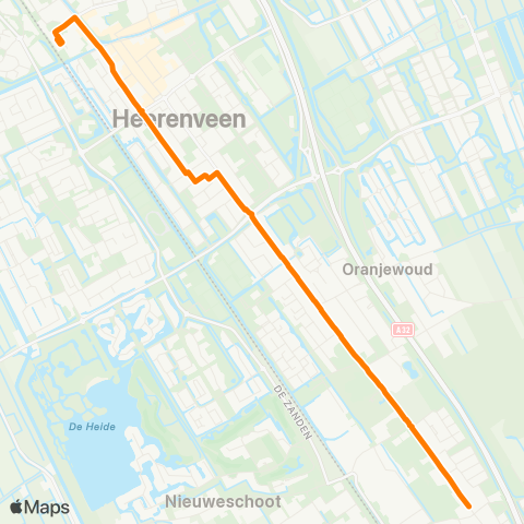 Qbuzz Oudeschoot - Heerenveen Busstation map