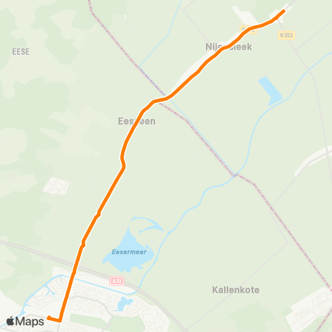 Qbuzz Frederiksoord - Steenwijk Station map