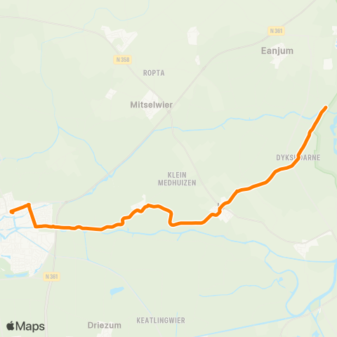 Qbuzz Ezumazijl - Dokkum Busstation map