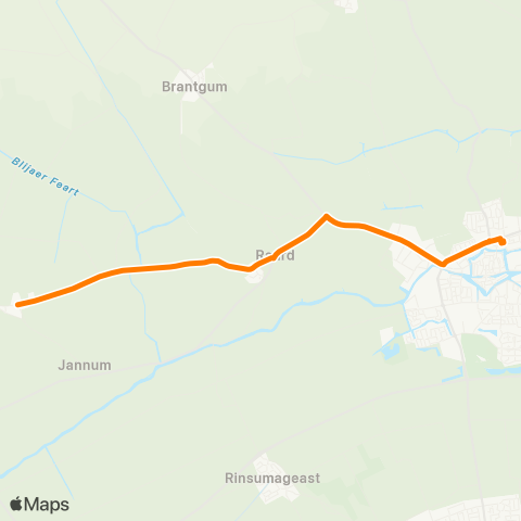 Qbuzz Reitsum - Dokkum Busstation map