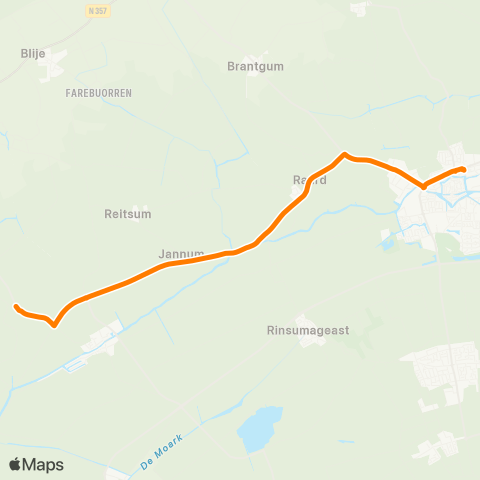 Qbuzz Wânswert - Dokkum Busstation map