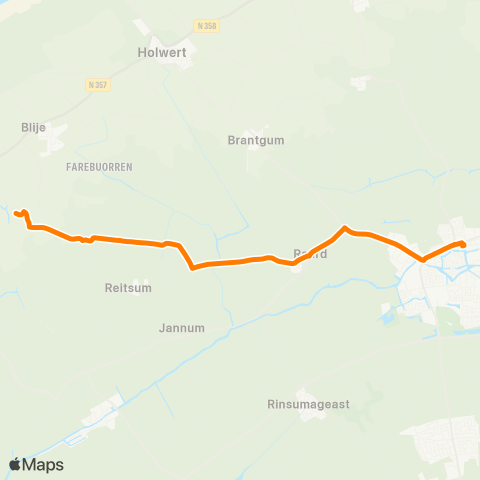 Qbuzz Hegebeintum - Dokkum Busstation map