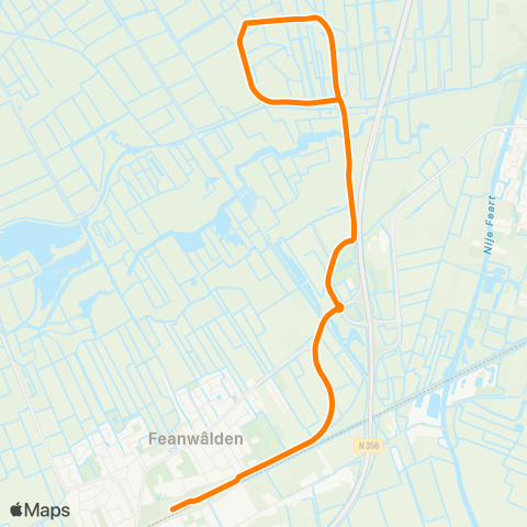 Qbuzz De Falom - Feanwâlden Station map