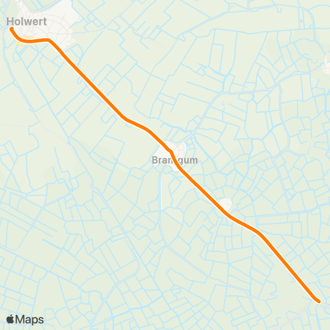 Qbuzz Boarnwert - Holwert Provincialeweg map