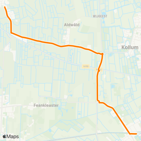 Qbuzz Westergeast - Buitenpost Station map