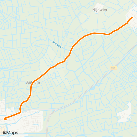 Qbuzz Mitselwier - Dokkum Busstation map