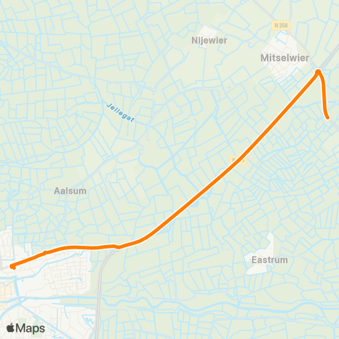 Qbuzz Jouswier - Dokkum Busstation map