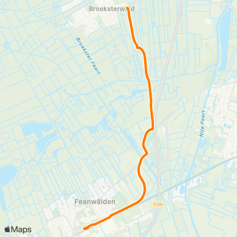 Qbuzz Broeksterwâld - Feanwâlden Station map