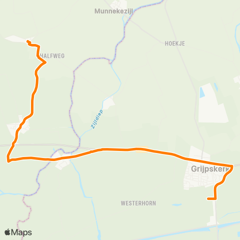 Qbuzz Warfstermolen - Grijpskerk Station map