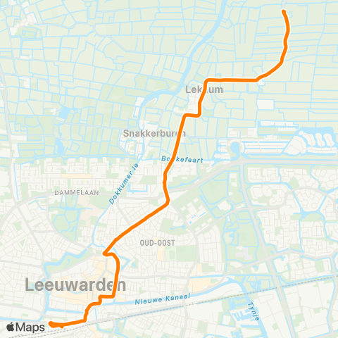 Qbuzz Miedum - Leeuwarden Busstation map