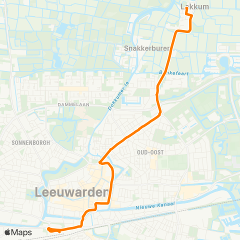 Qbuzz Lekkum - Leeuwarden Busstation map