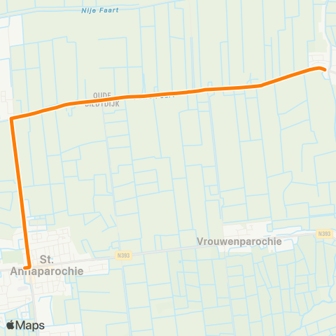 Qbuzz Oudebildtzijl - Sint-Annaparochie Van Harenstraat map