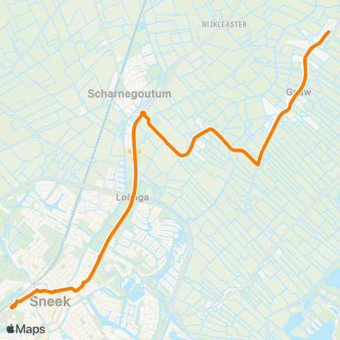 Qbuzz Sibrandabuorren - Sneek Busstation map