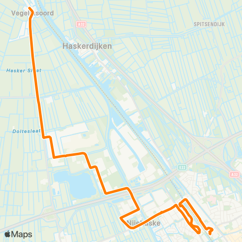 Qbuzz Vegelinsoord - Heerenveen Busstation map