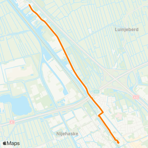 Qbuzz Haskerdijken - Heerenveen Busstation map