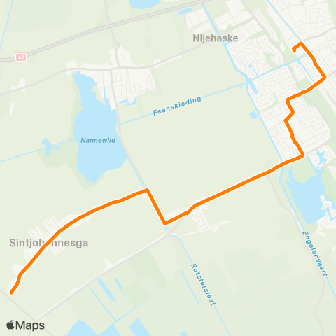 Qbuzz Rotsterhaule - Heerenveen Busstation map