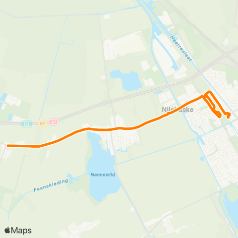 Qbuzz Haskerhorne - Heerenveen Busstation map