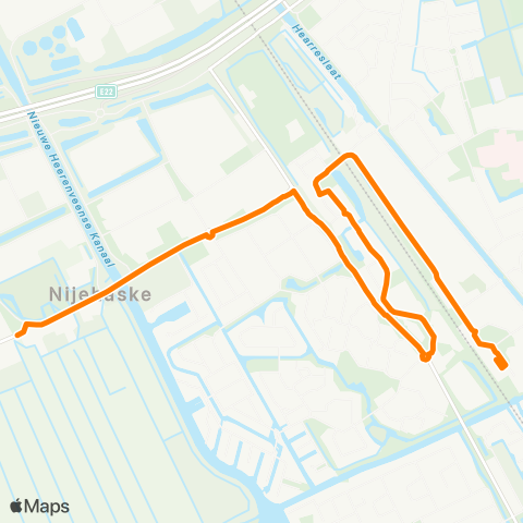 Qbuzz Nijehaske - Heerenveen Busstation map