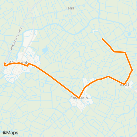 Qbuzz Hinnaard - Wommels Provincialeweg map