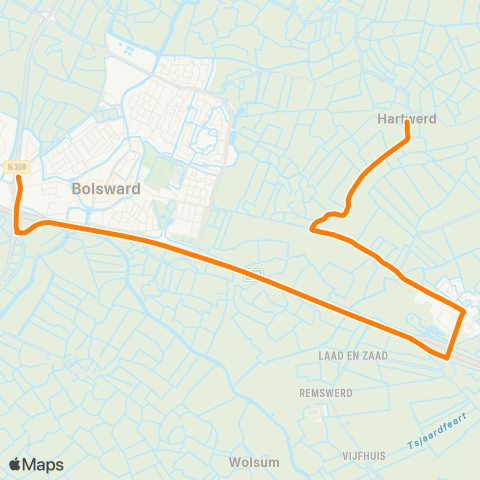 Qbuzz Hartwerd - Bolsward Busstation map