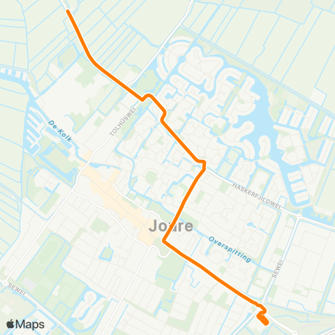 Qbuzz Snikzwaag - Joure Busstation map