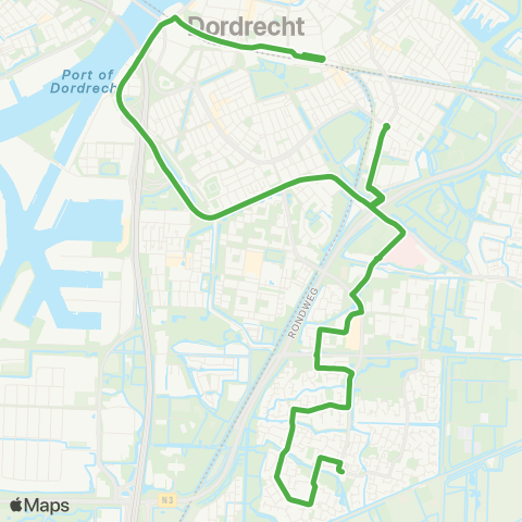 Qbuzz Dordrecht CS - Slangenburg map