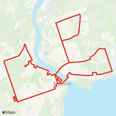 Quinte Transit Route C Express map