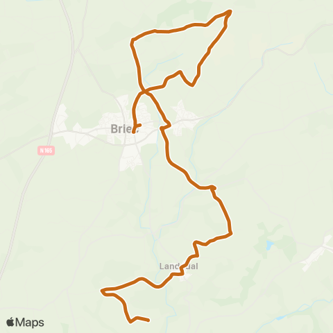 QUB - Lignes scolaires Landudal Kervouzien - P. Stephan map