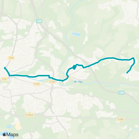 QUB - Lignes scolaires Ergue-Gaberic Bourg - Tourbie map