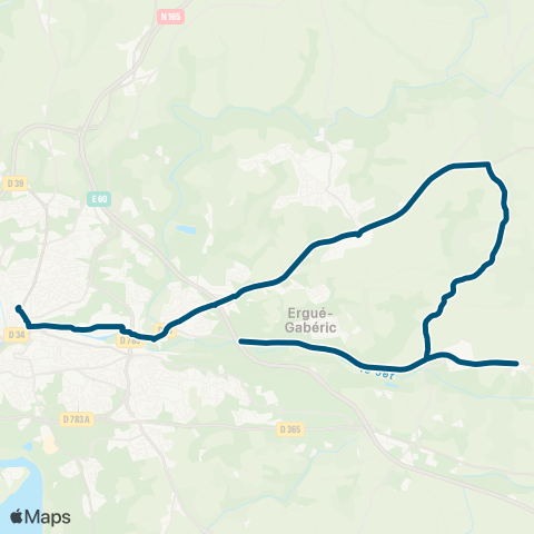 QUB - Lignes scolaires Ergue-Gaberic Garsalec - Tourbie map