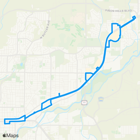 Red Apple Transit Blue map