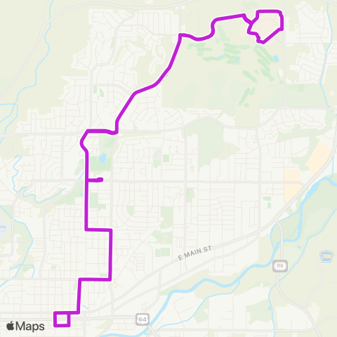 Red Apple Transit Purple map