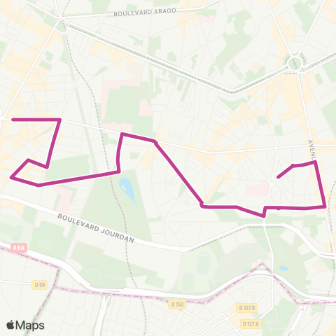 RATP La Traverse Bièvre-Montsouris map