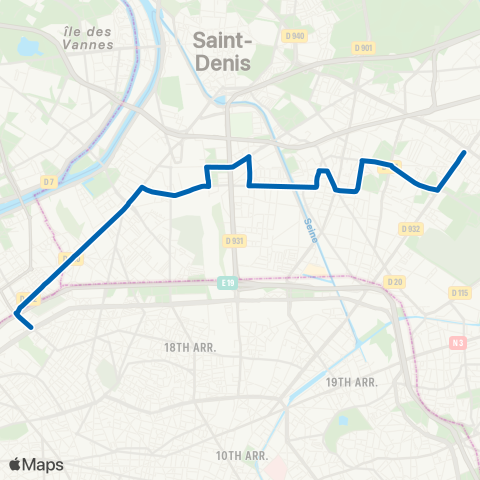 RATP Pte de Clichy - la Courneuve-8 Mai 1945 map