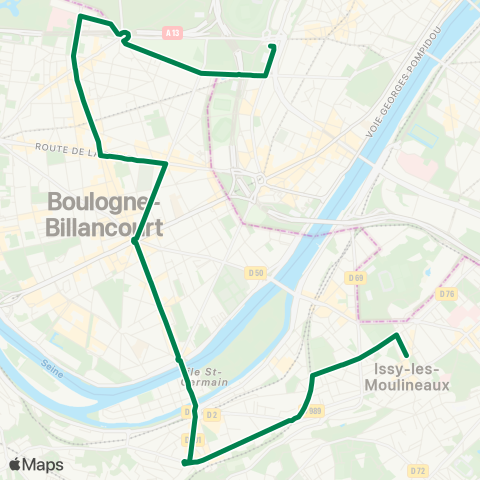 RATP Mairie d'Issy-Metro - Pte d'Auteuil-Metro map