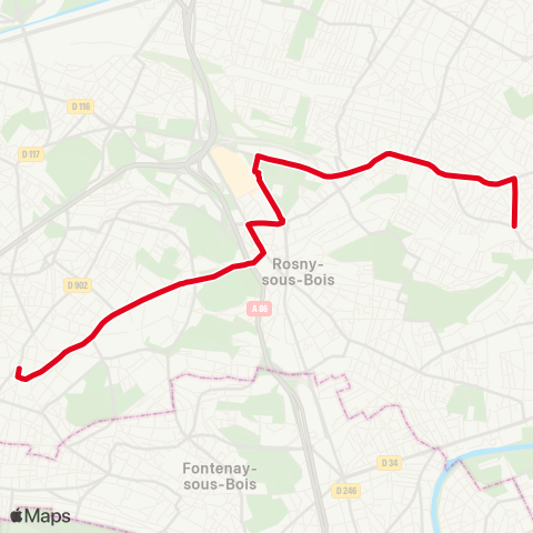 RATP Mairie de Montreuil - Lycée Georges Clémenceau map