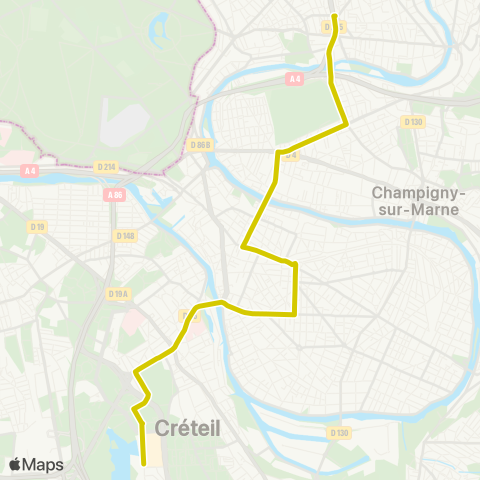 RATP Hôtel de Ville de Creteil - Nogent-le-Perreux RER map