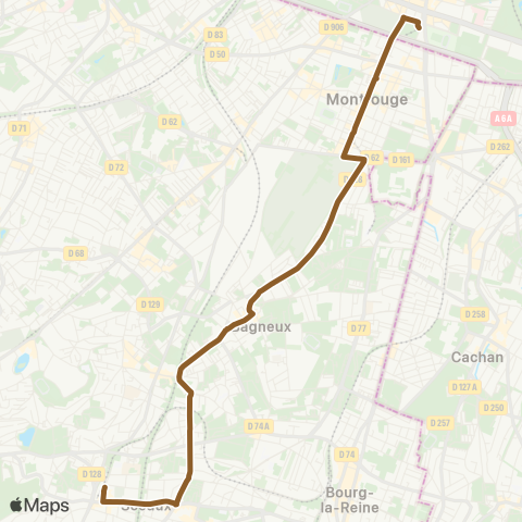 RATP Porte d'Orleans - Robinson RER map