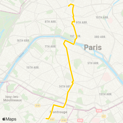 RATP Pl. de Clichy - Chatillon-Montrouge-Metro map