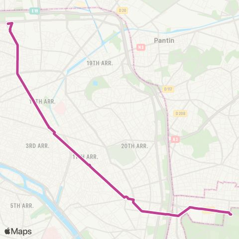 RATP Pte de Clignancourt - Château de Vincennes map