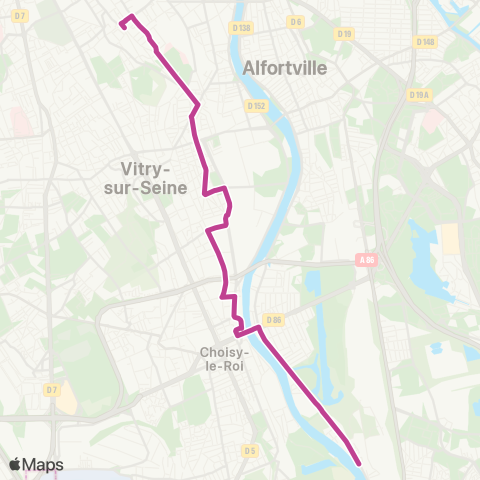 RATP Mairie d'Ivry-Metro - Villeneuve-Triage RER map